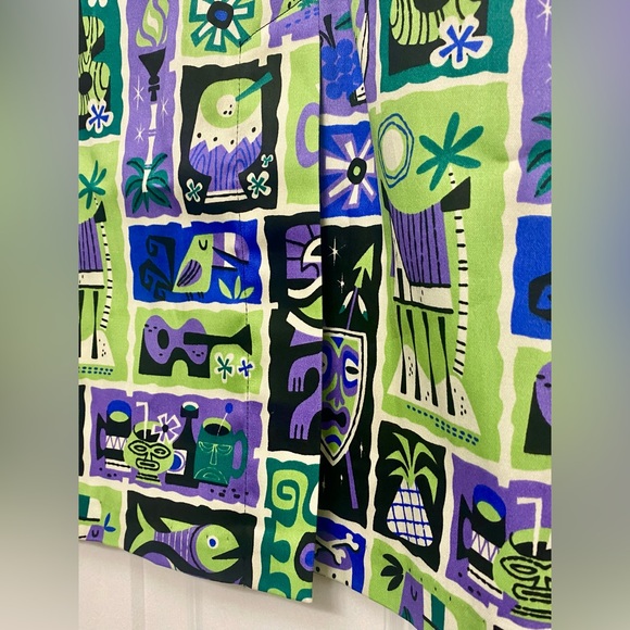 Pinup Girl Clothing Laura Byrnes California Wiggle Skirt Tiki Tile Print 2X - Picture 5 of 9